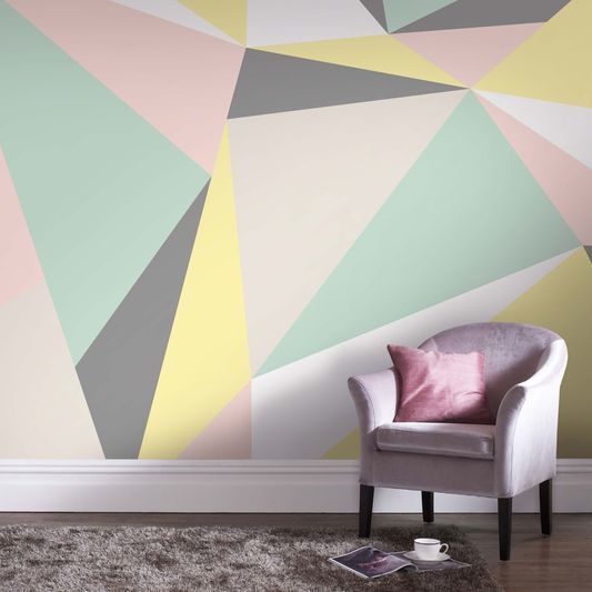 Pastel Geometrics Wall Painting Design