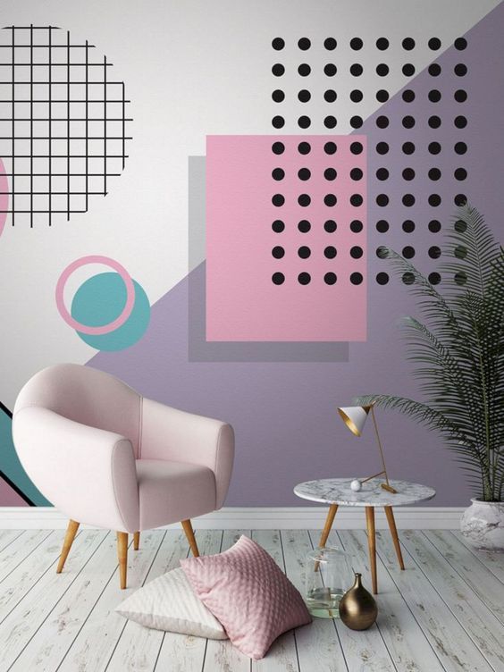 Wall Painting Ideas Patterned Pasels